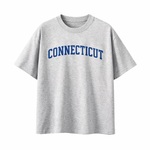 Connecticut State Pride T-Shirt in White Gray / Royal Blue