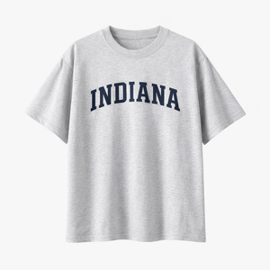 Indiana State Pride T-Shirt in White Gray / Navy
