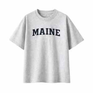 Maine State Pride T-Shirt in White Gray / Navy
