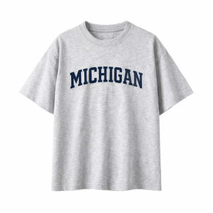 Michigan State Pride T-Shirt in White Gray / Navy