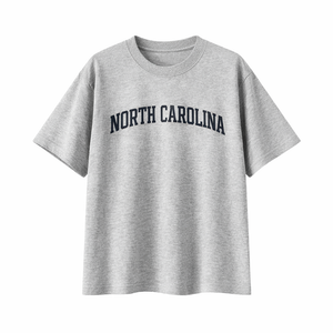 North Carolina State Pride T-Shirt in White Gray / Navy