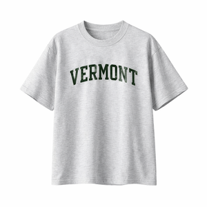 Vermont State Pride T-Shirt in White Gray / Forest Green