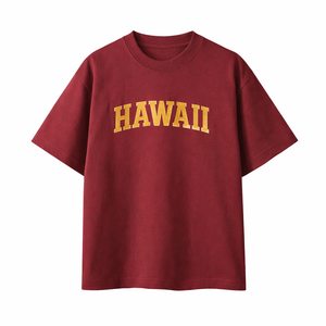 Hawaii State Pride T-Shirt in Wine Gray / Cream