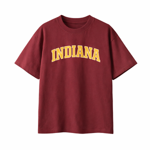 Indiana State Pride T-Shirt in Wine Gray / Gold