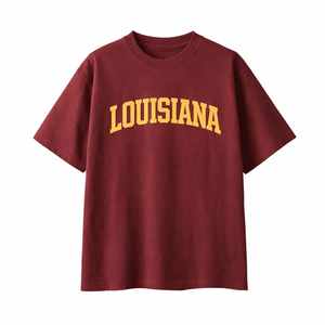 Louisiana State Pride T-Shirt in Wine Gray / Cream
