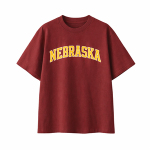 Nebraska State Pride T-Shirt in Wine Gray / Gold