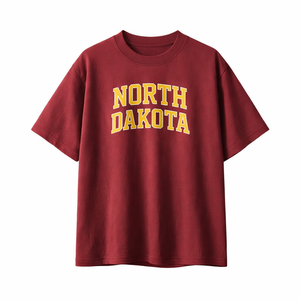 North Dakota State Pride T-Shirt in Wine Gray / Gold