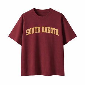 South Dakota State Pride T-Shirt in Wine Gray / Sand