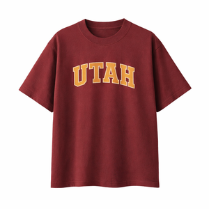 Utah State Pride T-Shirt in Wine Gray / Cream