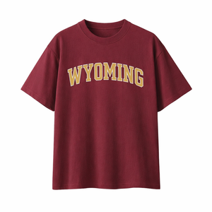 Wyoming State Pride T-Shirt in Wine Gray / Sand