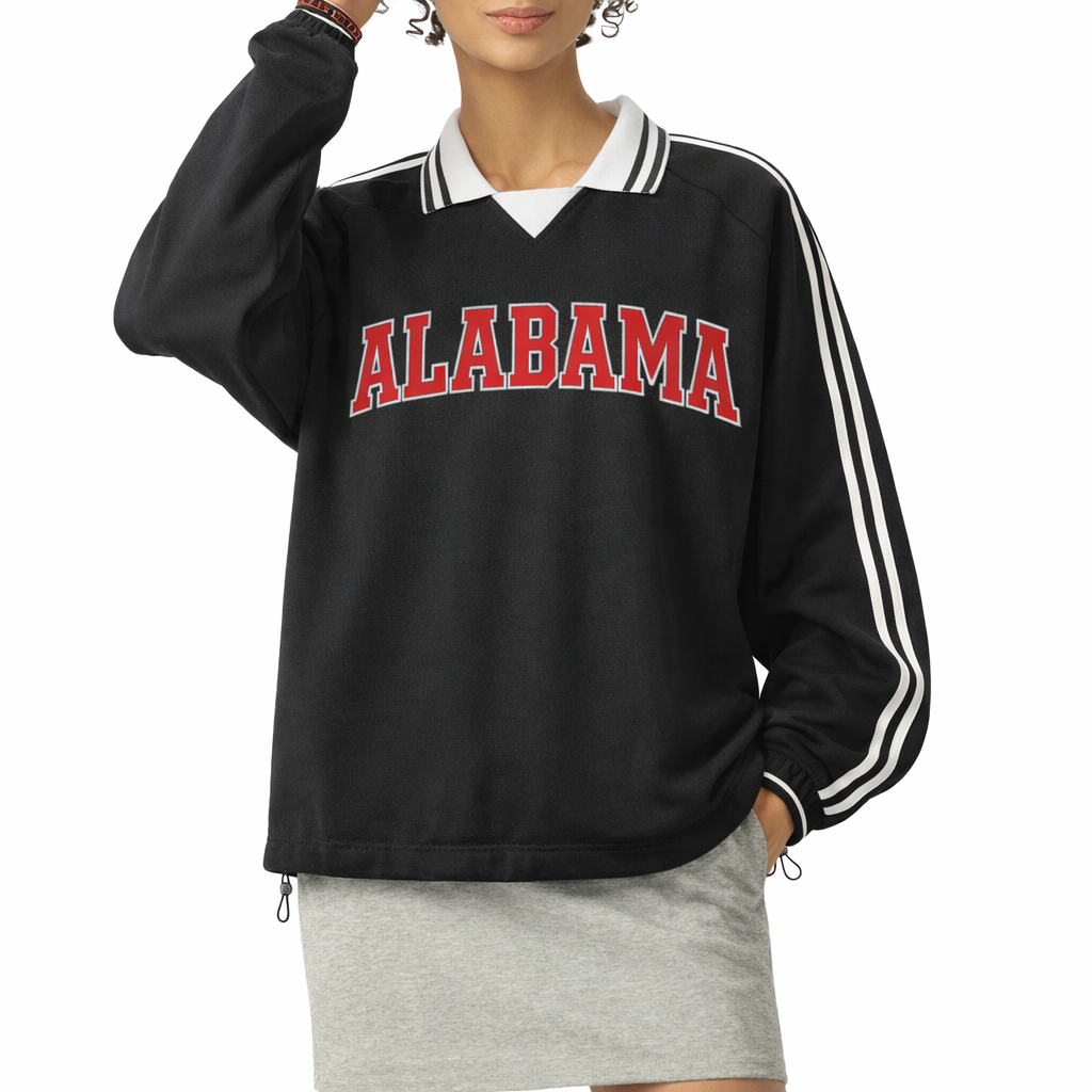 Alabama College Varsity Sweatshirt in Black / Red — lifestyle 1