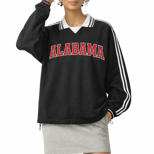 Alabama College Varsity Sweatshirt in Black / Red — lifestyle 1