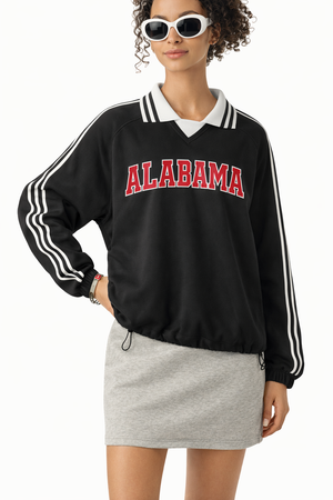 Alabama College Varsity Sweatshirt in Black / Red — lifestyle 2