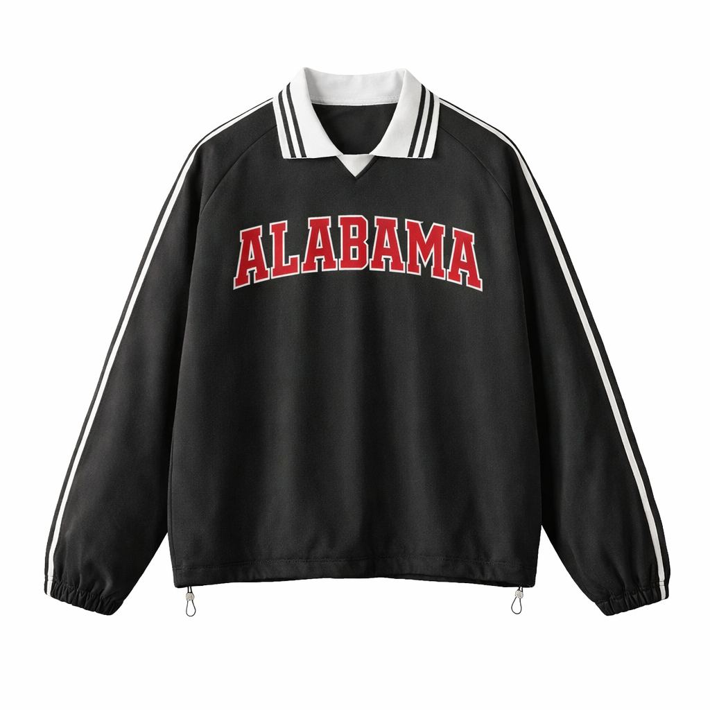 Alabama College Varsity Sweatshirt in Black / Red