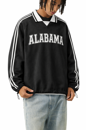 Alabama College Varsity Sweatshirt in Black / White — lifestyle 2