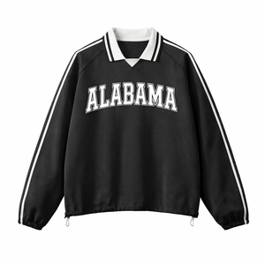 Alabama College Varsity Sweatshirt in Black / White