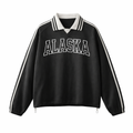 Alaska College Varsity Sweatshirt in Black / White