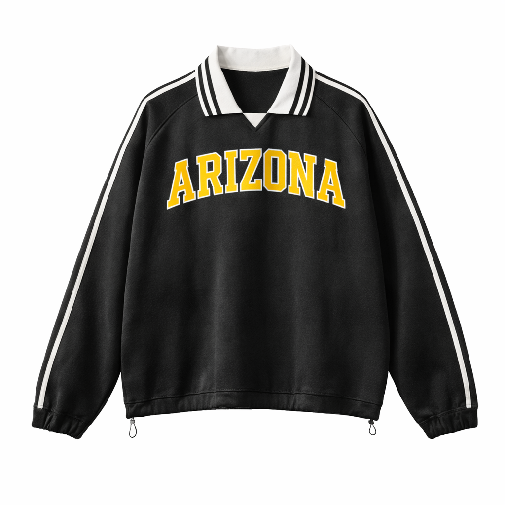 Arizona College Varsity Sweatshirt in Black / Yellow