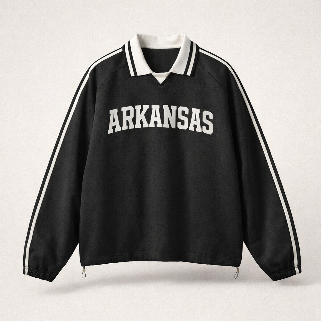 Arkansas College Varsity Sweatshirt in Black / White