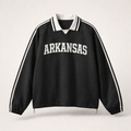 Arkansas College Varsity Sweatshirt in Black / White