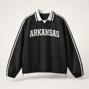 Arkansas College Varsity Sweatshirt in Black / White