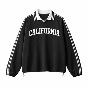 California College Varsity Sweatshirt in Black / White
