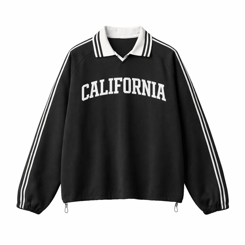 California College Varsity Sweatshirt in Black / White