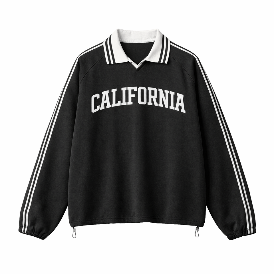 California College Varsity Sweatshirt in Black / White