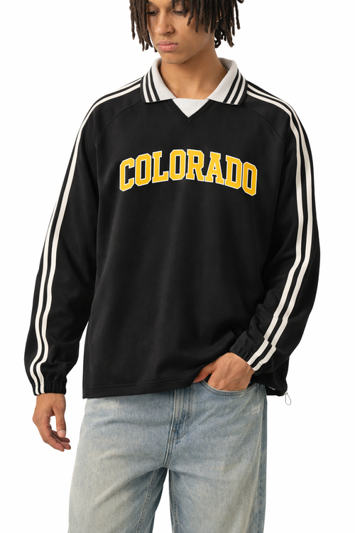 Colorado College Varsity Sweatshirt in Black / Gold — lifestyle 1