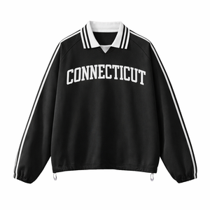 Connecticut College Varsity Sweatshirt in Black / White