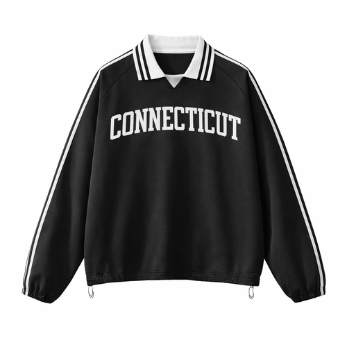Connecticut College Varsity Sweatshirt in Black / White