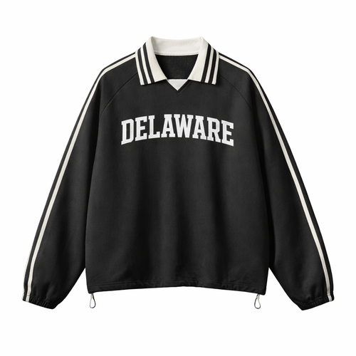 Delaware College Varsity Sweatshirt in Black / White