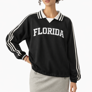 Florida College Varsity Sweatshirt in Black / White — lifestyle 2