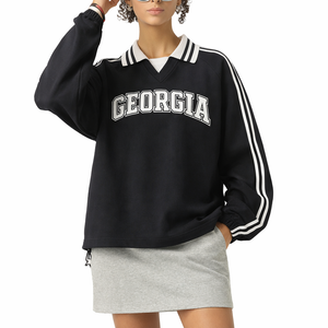 Georgia College Varsity Sweatshirt in Black / White — lifestyle 1
