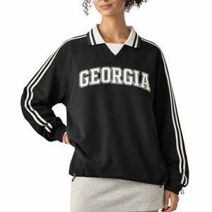 Georgia College Varsity Sweatshirt in Black / White — lifestyle 2