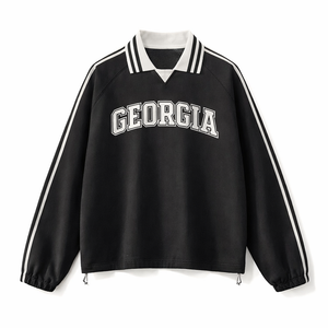 Georgia College Varsity Sweatshirt in Black / White