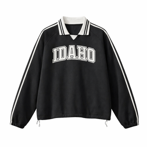Idaho College Varsity Sweatshirt in Black / White