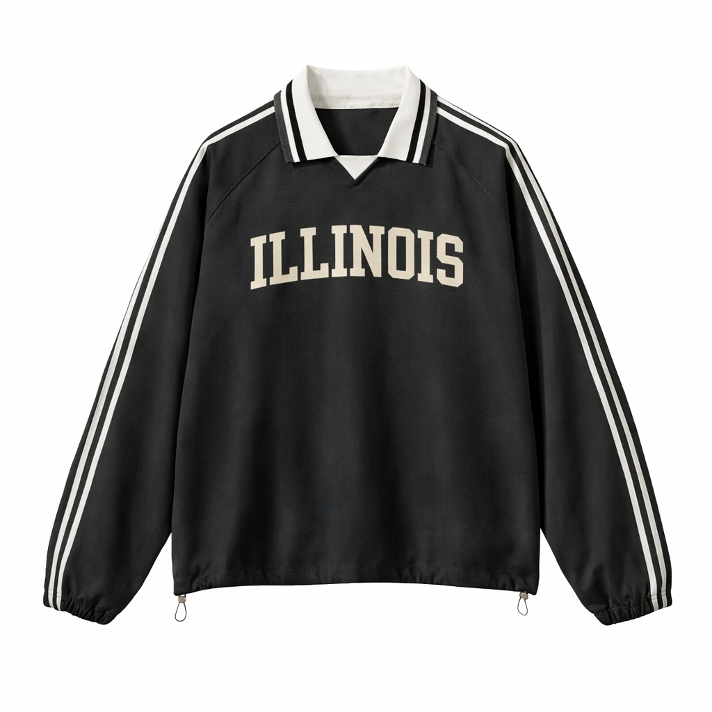 Illinois College Varsity Sweatshirt in Black / White