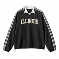 Illinois College Varsity Sweatshirt in Black / White