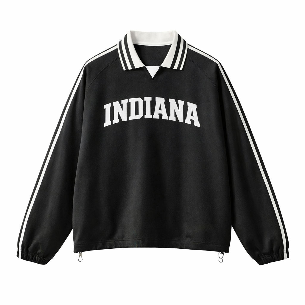 Indiana College Varsity Sweatshirt in Black / White
