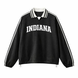Indiana College Varsity Sweatshirt in Black / White