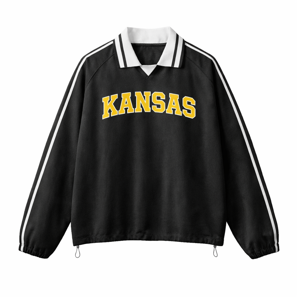 Kansas College Varsity Sweatshirt in Black / Gold