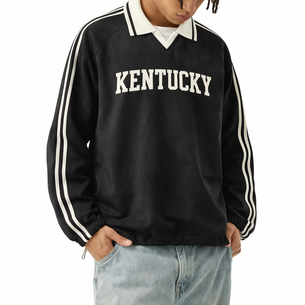 Kentucky College Varsity Sweatshirt in Black / White — lifestyle 2
