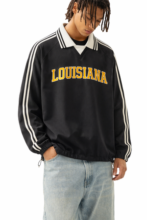 Louisiana College Varsity Sweatshirt in Black / Gold — lifestyle 2