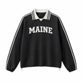 Maine College Varsity Sweatshirt in Black / White