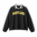 Maryland College Varsity Sweatshirt in Black / Gold