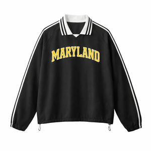 Maryland College Varsity Sweatshirt in Black / Gold