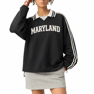 Maryland College Varsity Sweatshirt in Black / White — lifestyle 1