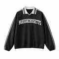 Massachusetts College Varsity Sweatshirt in Black / White