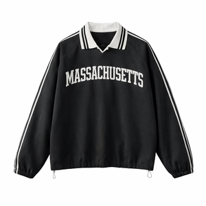 Massachusetts College Varsity Sweatshirt in Black / White